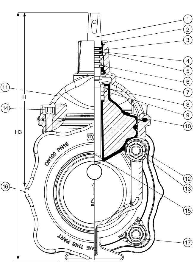 AVK VAN CỔNG, SUPA MAXI ™, PN16