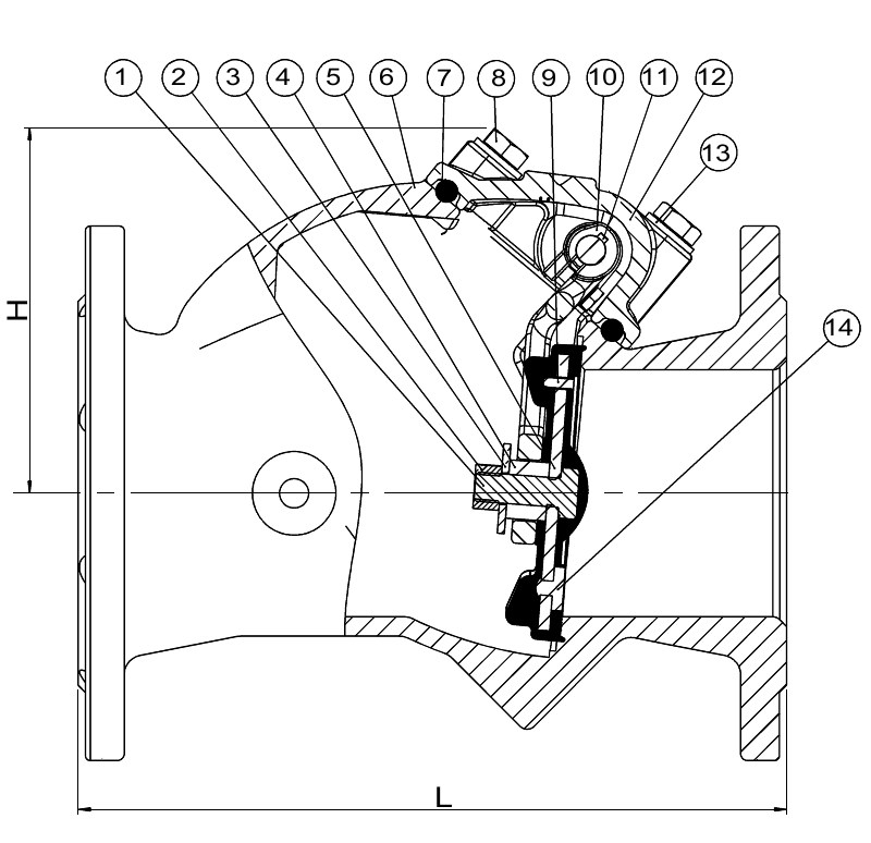 AVK VAN MỘT CHIỀU CÁNH LẬT, MẶT TỰA ĐÀN HỒI, PN10/16