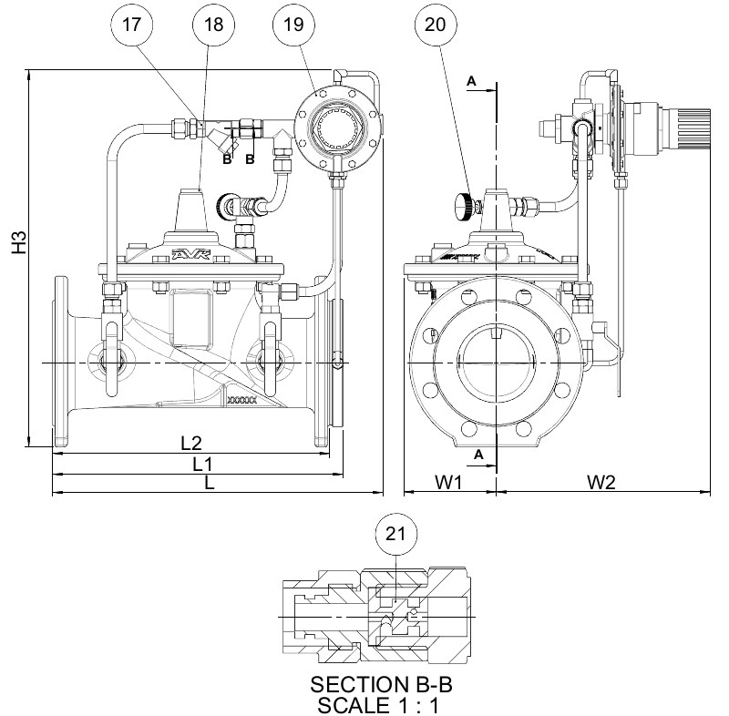 AVK VAN DUY TRÌ LƯU LƯỢNG, PN10/16