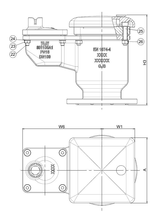 AVK VAN XẢ KHÍ BẦU ĐÔI, PN10/16