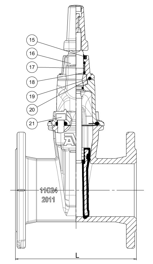 AVK VAN CỔNG MẶT BÍCH, SERIES 21/36 - PN10/16