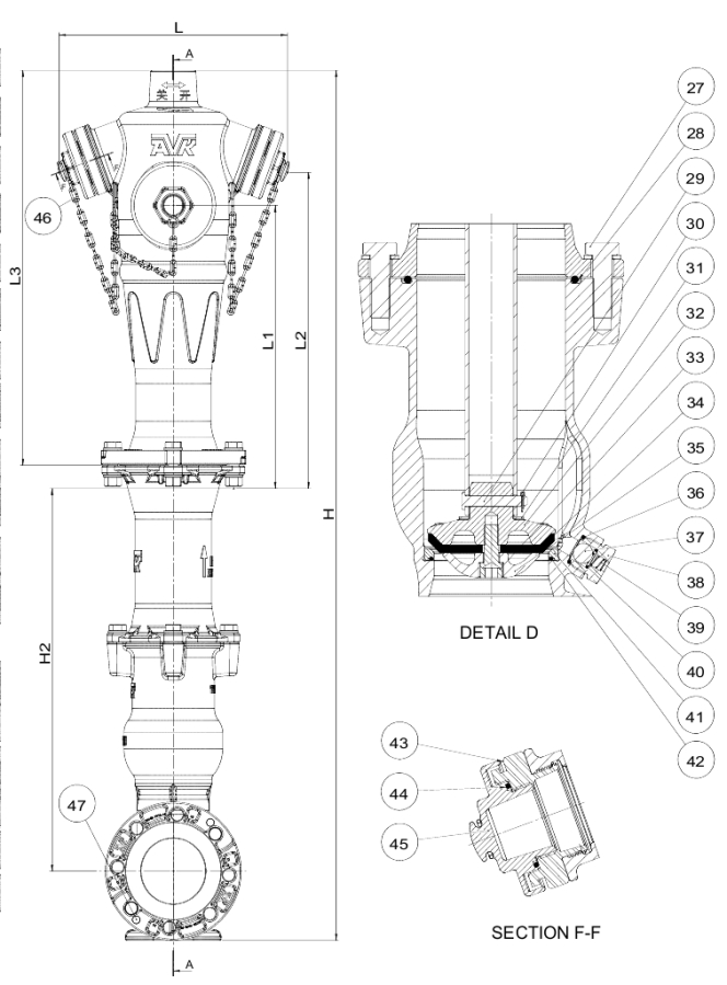 AVK TRỤ CỨU HỎA KHÔ NGOÀI TRỜI, PN16