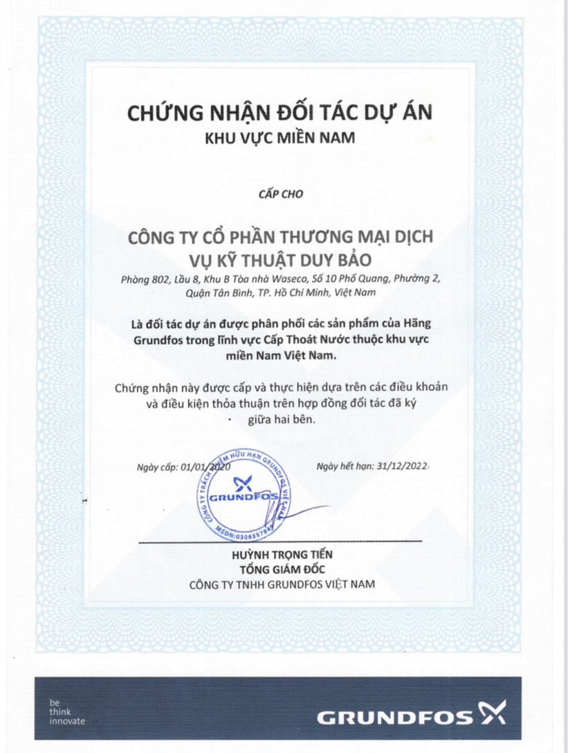 LẮP ĐẶT VÀ HƯỚNG DẪN VẬN HÀNH KẾT HỢP VAN AVK VÀ BƠM GRUNDFOS